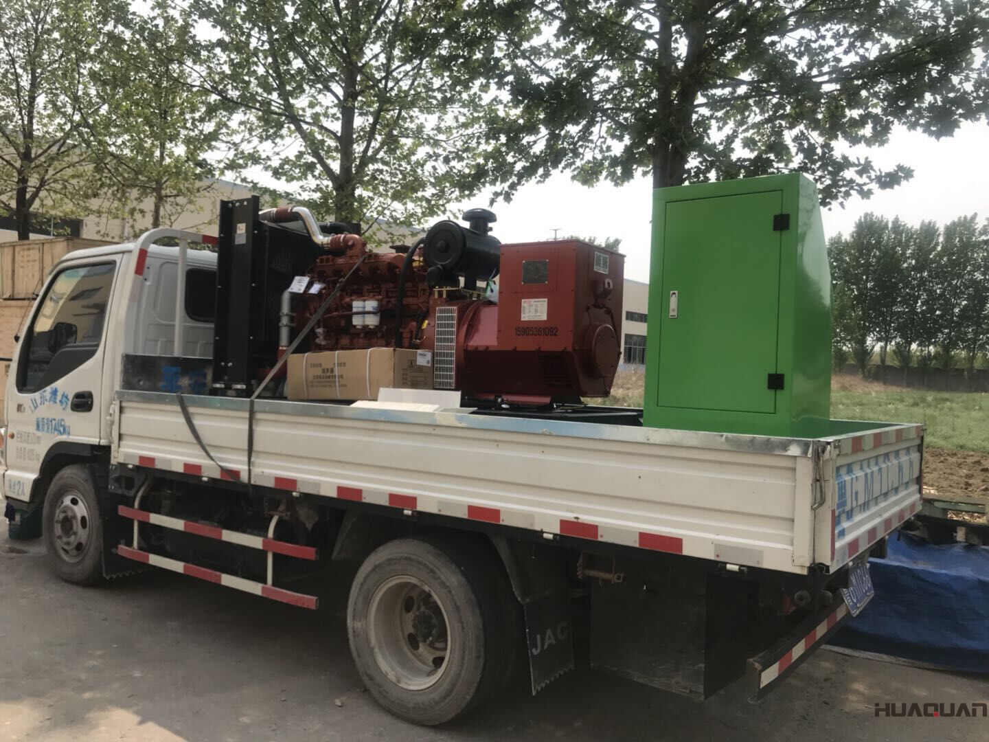 2018年4月28華全動力120kw自動化發電機組發往青島