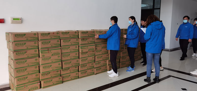 清明假期，華全集團員工領取生態(tài)白蓮藕禮物